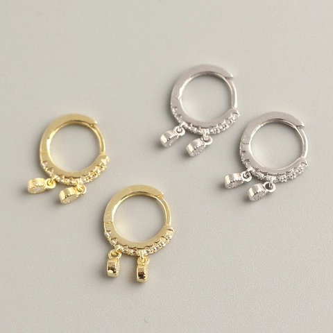Teardrop Huggie Hoop Ohrringe 925 Sterling Silber Zirkonia Eingelegt Minimalistisch Geometrisch Wassertropfen Schmuck