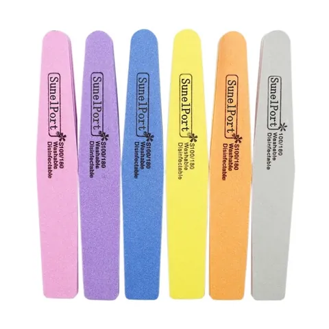 Double Sided Nail File Buffer 100/180 Grit Washable Disinfectable Sponge Manicure Pedicure Professional Tool Rhombic