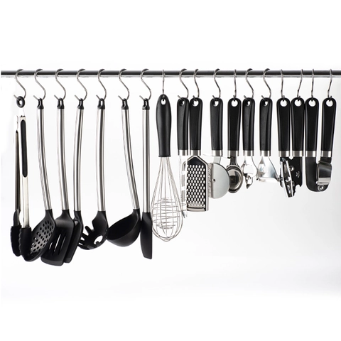 Ganci A Forma Di S In Acciaio Inossidabile Ganci Per Appendere Pesanti Per Cucina Bagno Guardaroba Organizzatore Argento