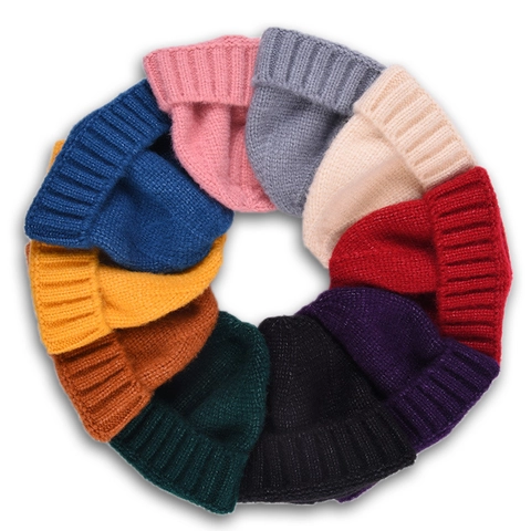 Kids Knitted Beanie Hat Warm Solid Color Soft Yarn Winter Autumn Skull Cap For Toddlers Boys Girls
