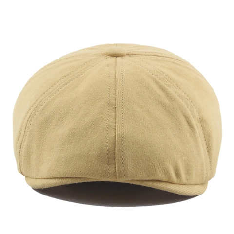 Vintage Newsboy Cap For Men Women Solid Color Cotton Blend Beret Hat Retro British Style Ivy Cap Casual Short Brim