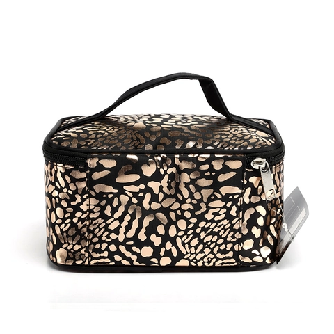 Polyamid Make-up Tasche Mit Leopardenmuster Große Kapazität Reise Kosmetik Organizer Mit Tragegriff Und Reißverschluss