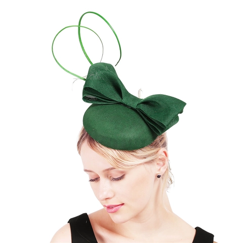 Elegante Cappello Fascinator In Sinamay Da Donna Vintage Rete Grande Fiocco Piuma Matrimonio Banchetto Festa Accessorio Capelli