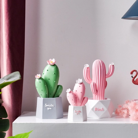 Statuetta In Resina Di Cactus Nordico Ornamento Da Scrivania Decorazione Per Casa Ufficio Stanza Moderno Minimalista Pianta Artificiale