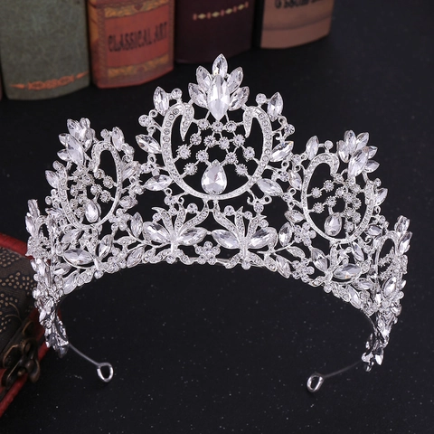 Corona De Novia Barroca De Lujo Aleación Cristal Diamantes Tiara De Boda Mujeres Elegante Fiesta Accesorios Cabello