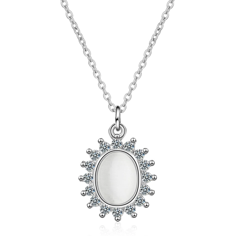 Luxus Kupfer Katzenaugenstein Blume Anhänger Halskette Für Damen Leichter Luxus Strass Eingelegt Gold Silber Schmuck Schlüsselbeinkette