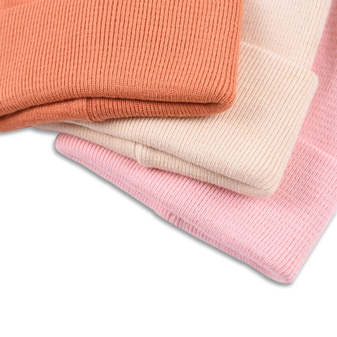 Berretto in Maglia per Bambini Filato Core-spun Caldo Autunno Inverno Tinta Unita Risvolto Versatile Ragazzi Ragazze