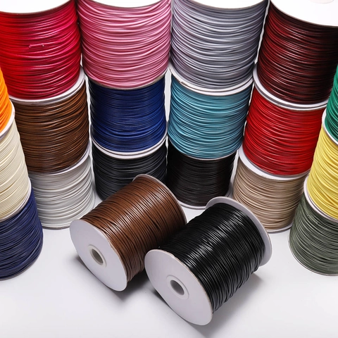 Cordón Encerado Coreano Hilo De Cuero PU Para Hacer Joyas De Bricolaje Collar Pulsera Tejido Cuerda Artesanal Varios Colores