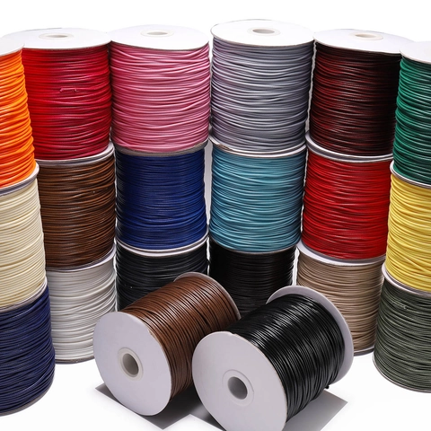 Cordón Encerado Coreano Hilo De Cuero PU Para Hacer Joyas De Bricolaje Collar Pulsera Tejido Cuerda Artesanal Varios Colores