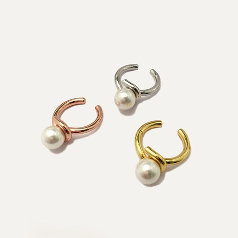 Natural Freshwater Pearl Twisted Open Ring Copper Adjustable Minimalist INS Style For Women Elegant Jewelry