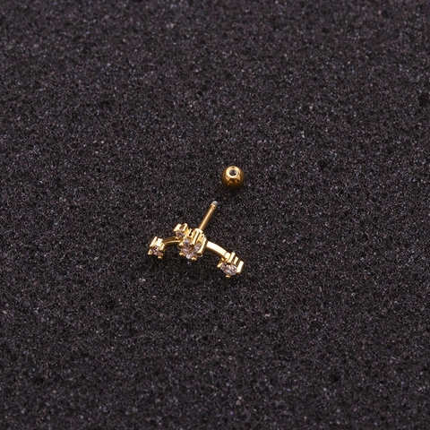 Pendientes De Cartílago De Luna Y Estrella Para Mujer Acero Inoxidable Circón Joyería De Perforación Corporal