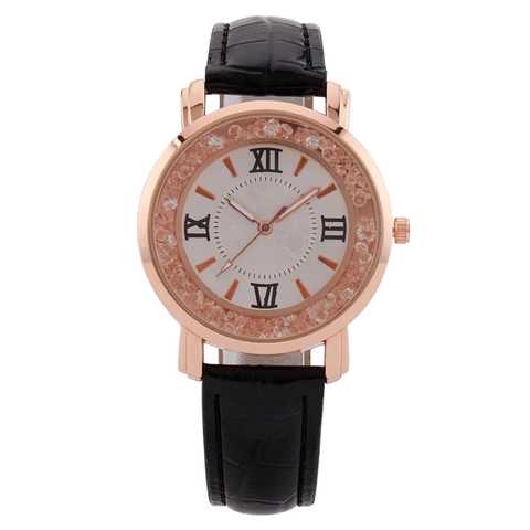 Fashion Women Quartz Watch With Alloy Case And Crocodile Pattern Leather Strap Elegant Roman Numerals Analog Wristwatch For Ladies