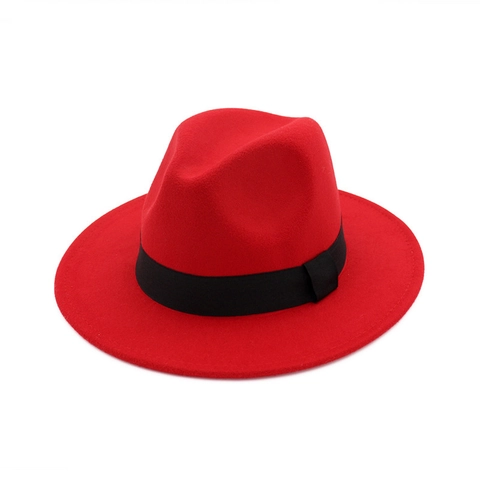 Klassischer Unisex Wide Brim Fedora Hut Vintage Britischer Stil Polyester Filz Jazz Hut Mit Schwarzem Band Herbst Winter Outdoor Accessoire