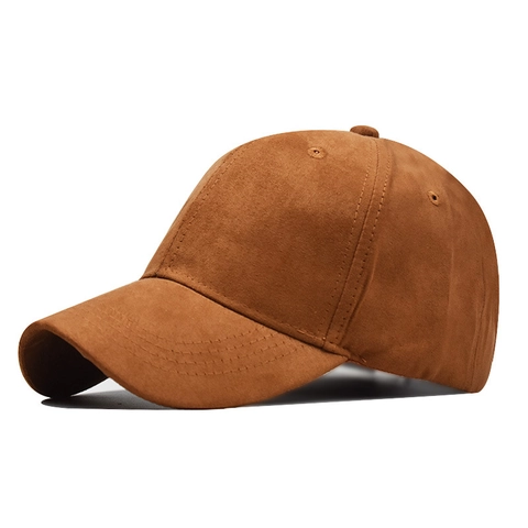 Gorra De Béisbol De Gamuza Vintage Color Sólido Hebilla De Metal Ajustable Ala Curva Sombrero Para El Sol Casual