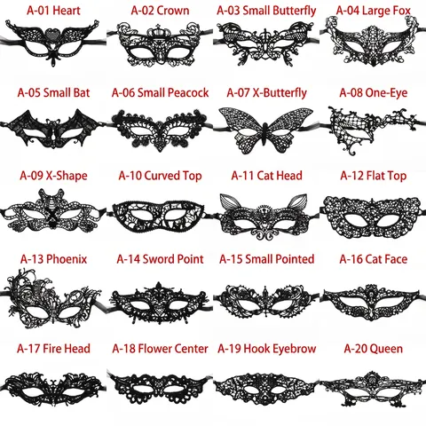 Maskerademaske Schwarze Spitze Augenmaske Für Frauen Stickerei Schleifenband Geheimnisvoll Sexy Für Halloween Party Cosplay