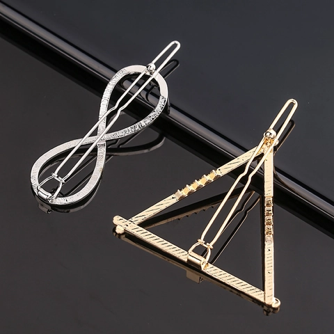 Mollette Per Capelli Geometriche In Lega Minimalista Fermagli Metallo Stelle Luna Cuore Forme Accessori Eleganti Per Donne