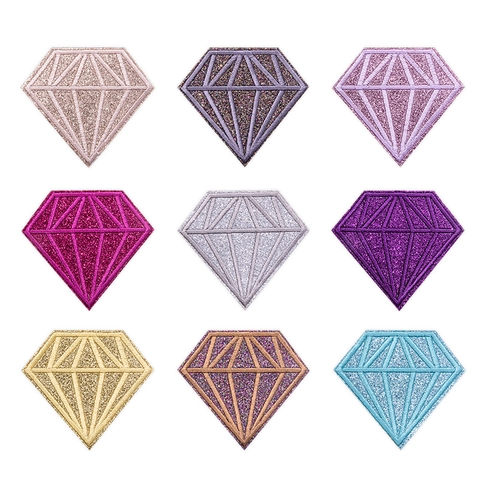 Toppa Ricamata Con Paillettes A Forma Di Diamante Glitterata Da Stirare Accessorio Decorativo DIY Per Vestiti Borse