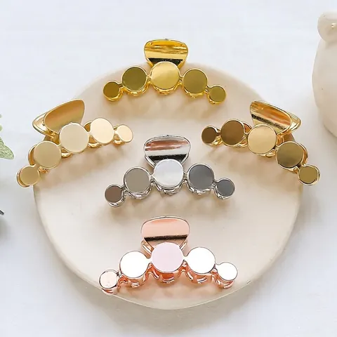 Geometric Circle Metal Hair Claw Clip Minimalist Alloy Grip Hair Clamp Retro Headwear For Women