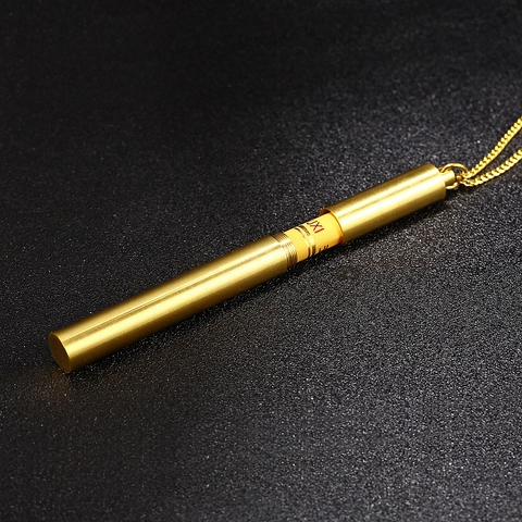 Cylinder Pendant Necklace Titanium Steel Openable Pill Case Urn Hip Hop Streetwear Long Chain For Men Women