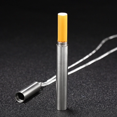 Cylinder Pendant Necklace Titanium Steel Openable Pill Case Urn Hip Hop Streetwear Long Chain For Men Women