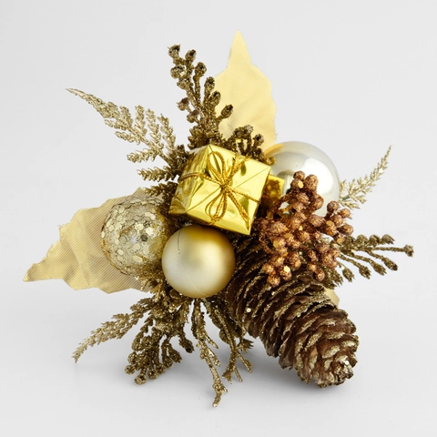 Rami Artificiali Per Albero Di Natale Pigne Foglie Glitterate Spray Di Bacche Decorazioni Floreali Natalizie Ornamenti