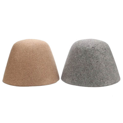Sombrero De Pescador Retro De Fieltro De Lana Color Sólido Parte Superior Redonda Cálido Otoño Invierno Gorro Unisex