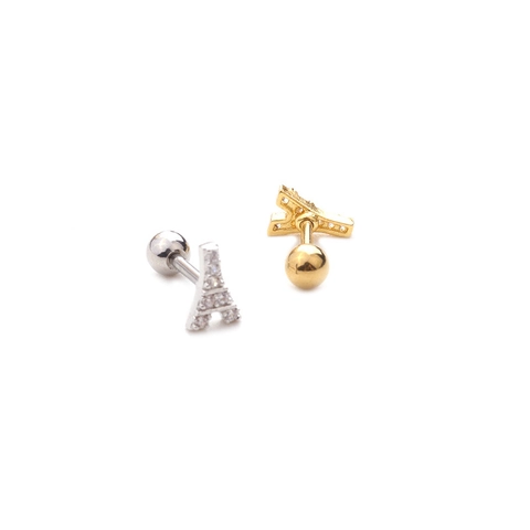 Piccoli Orecchini A Lobo Cartilagine Acciaio Inossidabile Rame Zircone Stella Cuore Fiore Geometrico Piercing Gioielli