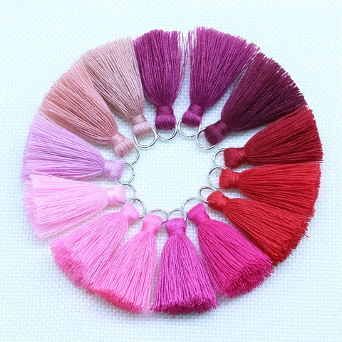 Small Tassel Pendants Polyester Cotton With Metal Jump Ring For DIY Jewelry Crafts Bag Keychain Bookmark Decor
