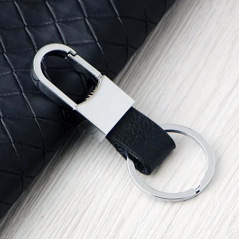 Eleganter Herren Business Schlüsselanhänger Metall Zinklegierung Und Leder Auto Schlüsselring Haken Zubehör