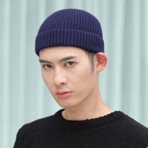 Strickmütze Beanie Warm Acryl Gerippt Fischer Stil Totenkopfkappe Für Herren Damen Winter