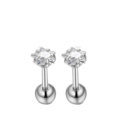 Knorpelstecker Aus Edelstahl Zirkonia Opal Labret Piercing Schmuck Helix Tragus Conch Bone Minimalistisch Unisex
