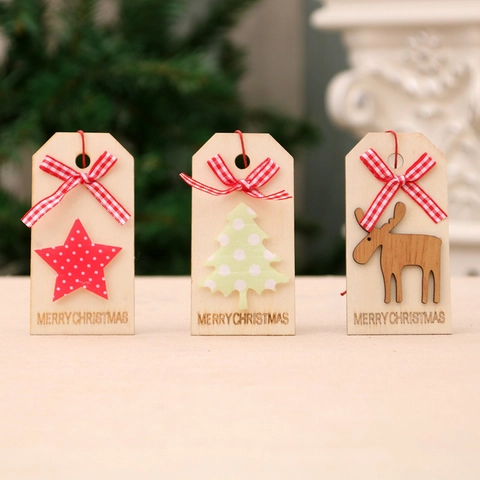 Addobbi Natalizi Appesi In Legno Fiocco Scozzese Renna Albero Stella Merry Christmas Lettere Decorazione Festa Casa