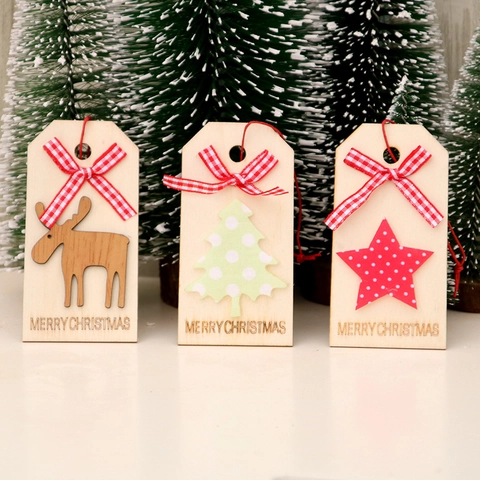 Addobbi Natalizi Appesi In Legno Fiocco Scozzese Renna Albero Stella Merry Christmas Lettere Decorazione Festa Casa