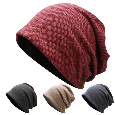 Gorro De Punto Slouchy Beanie Para Hombre Mujer Cálido Invierno Con Forro Suave Color Sólido Informal Para Exterior