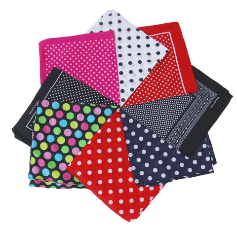 Bandana In Cotone Stampa Pois Paisley Sciarpa Quadrata Hip Hop Streetwear Copricapo Accessorio Capelli Uomo Donna Sport All Aperto