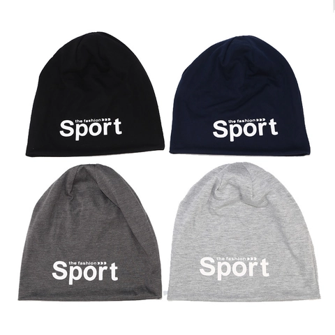 Slouchy Beanie Mütze Gestrickt Sport Buchstaben Druck Baumwollmischung Freizeit Skull Cap Schlafmütze Für Damen Herren