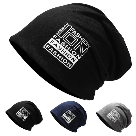 Slouchy Beanie Mütze Baumwollmischung Strick Mode Buchstaben Druck Weich Atmungsaktiv Leicht Totenkopfkappe Für Frauen