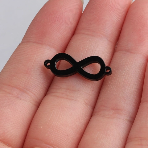Breloques Connecteur Symbole Infini Acier Inoxydable 304 Poli Miroir Double Trou Bijoux DIY Style Minimaliste