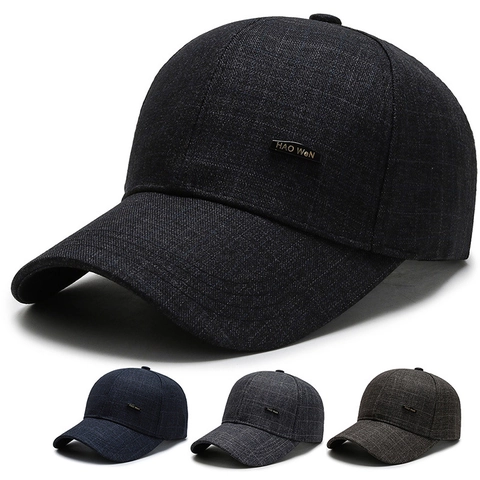 Gorra De Béisbol Hombre Patrón De Cuadrícula Texturizado Ajustable Etiqueta De Metal Visera Curva Informal Sombrero Para Sol