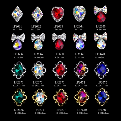 Legierung Strass Schleife Herz 3D Nagelkunst Dekoration Charms Für Valentinstag Maniküre DIY Schmuck Zubehör