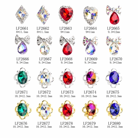 Legierung Strass Schleife Herz 3D Nagelkunst Dekoration Charms Für Valentinstag Maniküre DIY Schmuck Zubehör