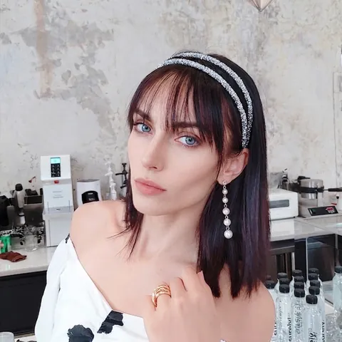 Double Layer Rhinestone Headband Shiny Crystal Skinny Hair Hoop Anti-Slip Elegant Hair Accessories For Women