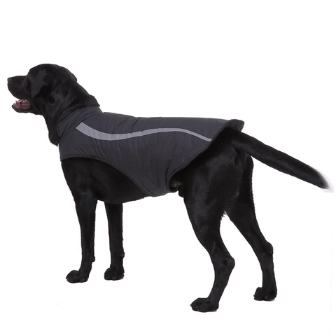 Large Dog Winter Warm Jacket Windproof Cold Weather Dog Coat Vest With Reflective Safety Strips Adjustable Pet Apparel