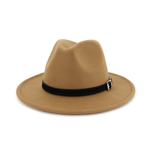 Damen Britischer Vintage Fedora Hut Breite Krempe Jazz Hut Klassischer Polyester Filz Panama Kappe Herbst Winter Mode Kopfbedeckung