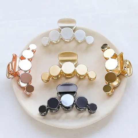 Geometric Circle Metal Hair Claw Clip Minimalist Alloy Grip Hair Clamp Retro Headwear For Women