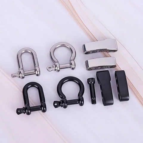 Fibbia Grillo A D A Forma Di U In Acciaio Inossidabile 304 Con Piastra Di Regolazione Per Bracciale Paracord DIY