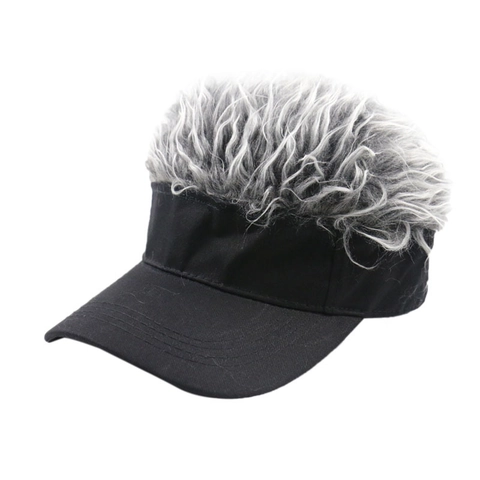 Gorra De Béisbol De Novedad Con Peluca Rendimiento Creativo Sombrero De Pelo Divertido Visera Ajustable Para Golf