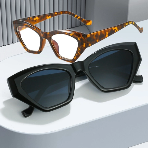 Occhiali Da Sole Geometrici Cat Eye Montatura In PC Protezione UV400 Stile Hip Hop Alla Moda Per Uomini Donne