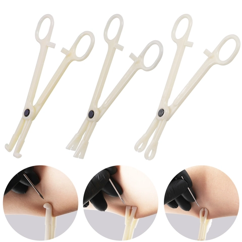 Disposable Body Piercing Clamps Professional Sterile Plastic Tattoo Forceps For Ear Nose Navel Tongue Piercing Tool