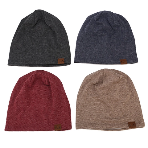 Gorro De Punto Slouchy Beanie Para Hombre Mujer Cálido Invierno Con Forro Suave Color Sólido Informal Para Exterior